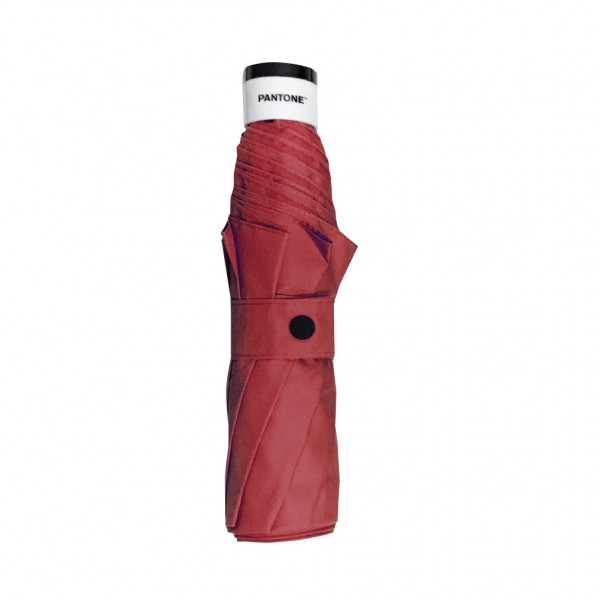 Ομπρέλα ενηλίκων χειροκίνητη σπαστή αντιανεμική κόκκινη Pantone 53cm